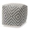 Baxton Studio Benjamin ModernBohemian Grey and Ivory Handwoven Cotton Blend Pouf Ottoman 191-11657-ZORO - alternate 3